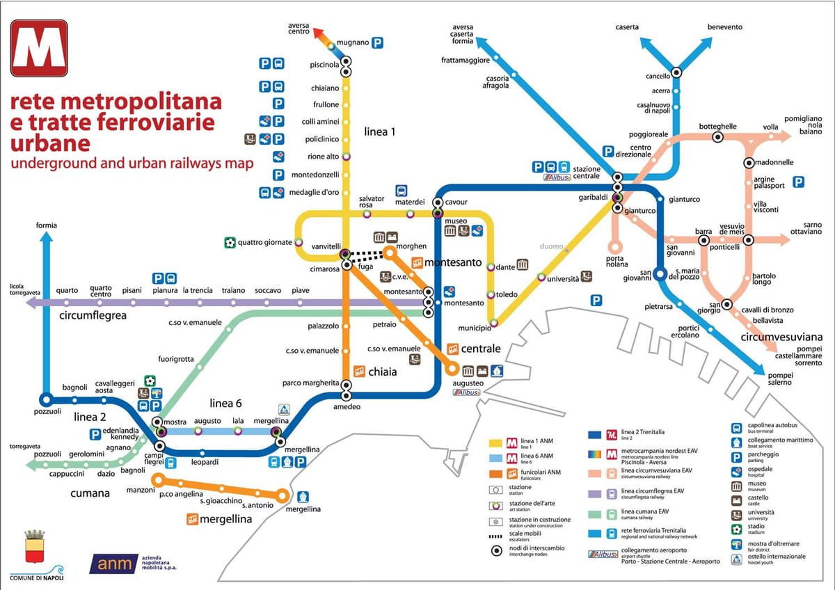 автобус Неаполь карті
