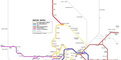 Карта Неаполя, Італія метро